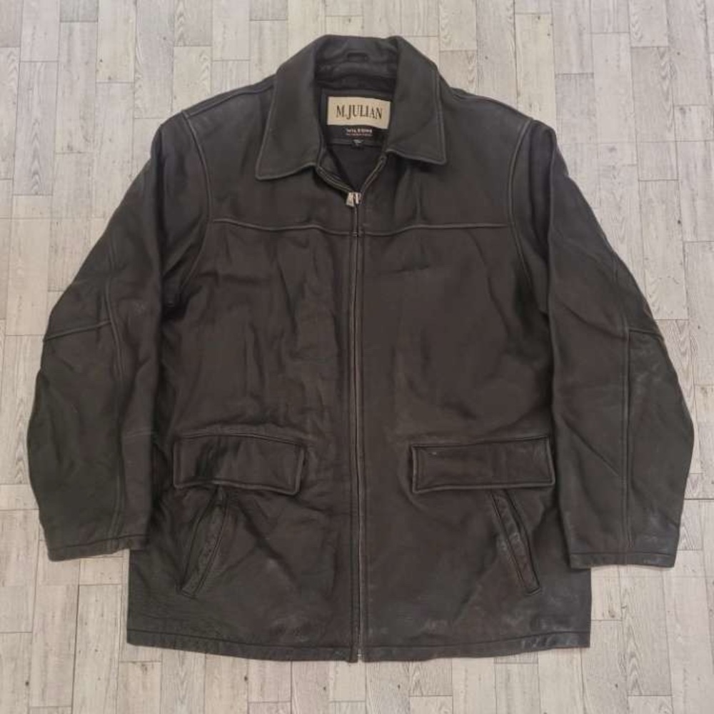Men's M Julian Wilsons Leather Black Motorcycle Barn Biker Chore Jacket Size L